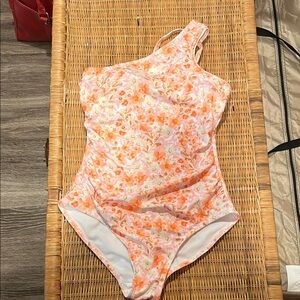 Kona Sol Floral Swimsuit with Pink and Orange Accents